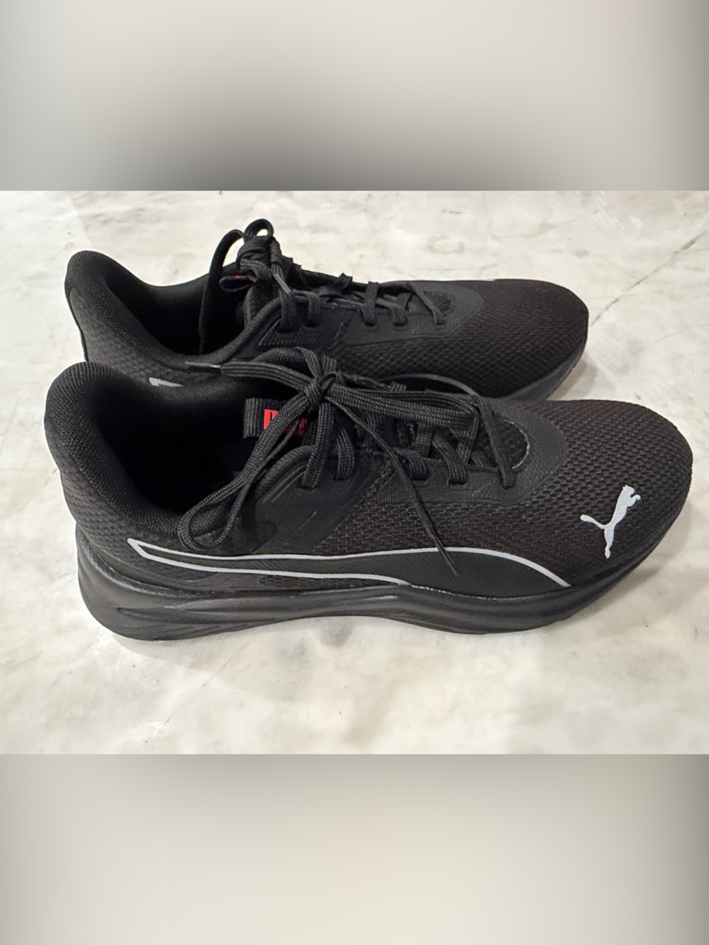 Puma Black Athletic Sneakers with White Logo